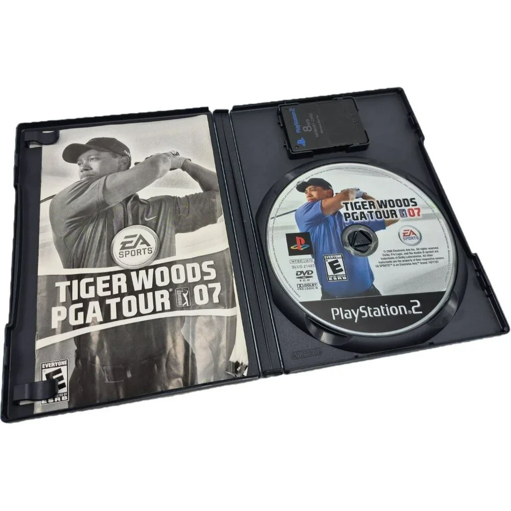 Sony PS2 Tiger Woods PGA Tour 07 PlayStation 2 Game Manual & Memory Card